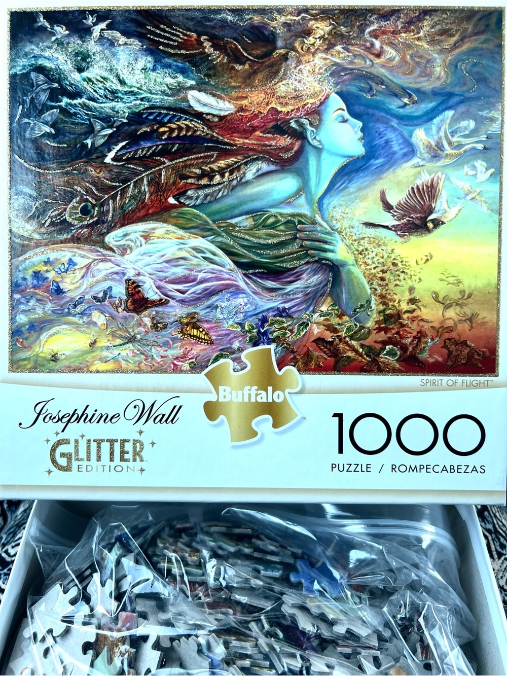 New Buffalo- Colorful Fantasy Spirit of Flight Fairy Puzzle. Multicolor. Poster.